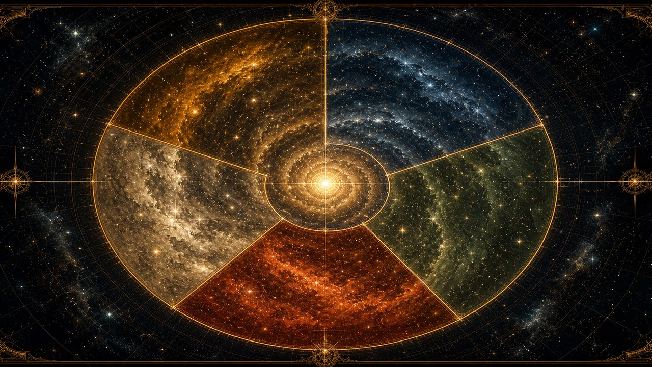 Warhammer 40K galaxy map labeled with Segmentum Solar, Obscurus, Pacificus, Tempestus, and Ultima